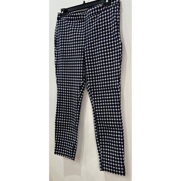 NWOT 1901 Size 12 Stretch Ankle Skinny Pants Navy Gingham MSRP $69 - Picture 6 of 10